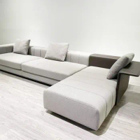 Modern minimalist living room fabric sofa hotel leisure sofa L-shaped left chaise longue sofa