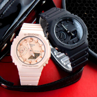 【CASIO 卡西歐】愛情記號八角錶殼運動雙顯情人對錶(GA-2100-1A1+GMA-S2100-4A)