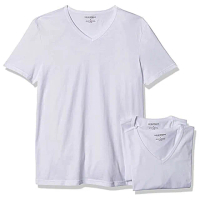 【EMPORIO ARMANI】2022男時尚經典白色V領內衣3件組-網