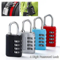Anti-theft 4 Digit Password Lock New Padlock Zinc alloy Dormitory Cabinet Lock Backpack Zipper Lock Travel