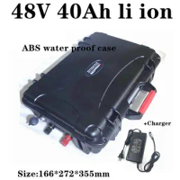 waterproof 48v 40ah lithium battery li-ion BMS for e-bike scooter 2000w motor Solar inverters air conditioning + 5A charger