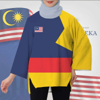 Merdeka 2025 68th Anniversary Muslim Women Long Sleeve T-Shirt 68th Birthday Women Top Shirt Indepen
