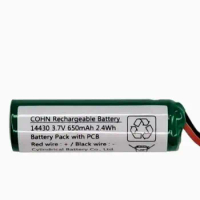 Battery accessory 3.7v 14430 650mAh 2.4Wh 3.6v Rechargeable 3.7V