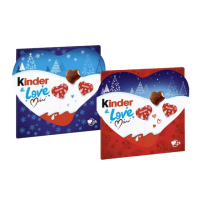【Kinder】健達Kinder&amp;Love迷你心型巧克力107g 包裝隨機/25顆入 x雙入(愛心巧克力 牛奶巧克力 牛奶可可球)