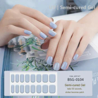 16 Strips Gel Nail Wraps New Semi-cured Gel Nail Stickers Full Cover Nail Decals UV Lamp Required Pregnant Women Available