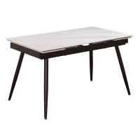 文創集 德斯雅4.7尺可伸縮岩板機能性餐桌(140-203cm伸縮使用)-140-203x80.5x76.5cm免組
