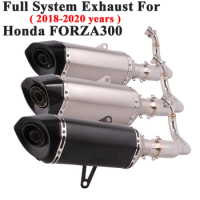 Full System Motorcycle Exhaust Escape For Honda FORZA 300 forza300 2019 Modified Carbon Muffler DB Killer Front Middle Link Pipe