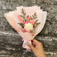 【A-ONE 匯旺】索拉玫瑰花束 蓪草花 乾燥花束 浪漫畢業小花束 浮油花 乾燥花束