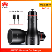 HUAWEI SuperCharge Univeral Car Charger Max 25W Support PD QC Fast Charging For Mobile Phones Tablet PC Earphone with Cable