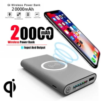 20000mAh Power Bank Two-Way Wireless Fast Charging Powerbank Portable Charger Type-C External Battery For iPhone xiaomi Samsung