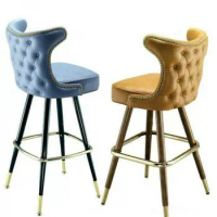 American Style Solid Wood Bar Chair Simple Leisure Chair High Stool Nordic Creative Fashion Bar Stool Reception Bar Chair