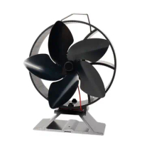 51BD 5 Heat Powered Stove Fan Log for Burner Fireplace Silent Quiet Friendly Home Efficient Heat Distribution