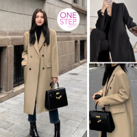 READY!!! Long Coat Blazer Outer Long John Outfit Musim Fall Autumn Korean Style Taupe Hitam (S2-014-