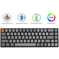 Keychron K6 V 68 Key Bluetooth USB Computer Mechanical Keyboard, RGB Backlit Hot-Swappable Gateron Switch for Mac Windows