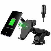 10pcs QI Wireless Charger Car Stick Mount Stand Holder Fast Charging 2.0 for Samsung Galaxy Note 8 S8 Plus S7 for iPhone X