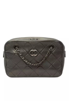 Chanel 二手香奈兒雙C壓花小牛皮螺旋槳相機包