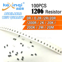 100pcs/lot SMD 1206 Resistor 0.25W 1/4W resistance 0R Ohm 0.20R 2.0R 20R 200R 2K 20k 200K 2M 20M