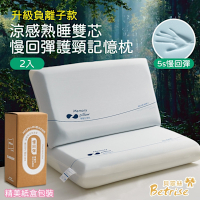 Betrise 涼感熟睡雙芯慢回彈護頸記憶枕一入(升級負離子款)