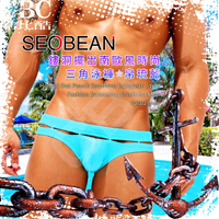 SEOBEAN鏤洞擺岀南歐風時尚三角泳褲☆帛琉藍 男泳褲 性感 低腰 SW0136