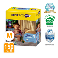 Libero麗貝樂 Comfort量販包裝彩箱款 黏貼型嬰兒紙尿褲/尿布 4號(M 50片x3包/箱購)