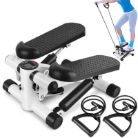Mini Pedal Stepper Foldable Fitness Machine With Resistance Bands and LCD Monitor Home Gym Mini Stepper Exercise Equipment