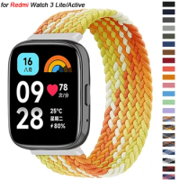 Braided Solo Loop Band for Redmi watch 3 Lite Nylon Strap for Xiaomi Redmi watch3 Active correa Elastic Weave Bracelet Wristband