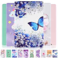 For iPad Case 6th 7th 8th 9th Gen Butterfly Cartoon Cute Case for iPad 9.7 iPad 10.2 2021 2020 iPad 9 8 7 6 5 Air 3 2 1 Case