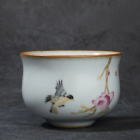 Official Kiln Painted Tea Cup Large and Small Sizes Can Hold Open Slices of Owner's Cups Kung Fu Set Rong Shan Tang Single Bar