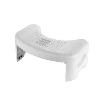 Household Toilet Stool PP Circular Arc Folding Foot Stool Inclined Roller Design Step Tool with Non-slip Mat