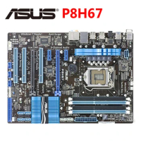 Original ASUS P8H67 1333Mhz DDR3 P8 H67 Motherboard ATX USB3.0 32GB PCI-E X16 Desktop LGA 1155 Computer PC Mainboard Plate Used
