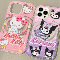 Kawaii Sanrio Iphone Case Hello Kittys Kuromi Cartoon Cute Anime Airbag Phone Case Apple Iphone14Promax 13 12 11 Xr Girls Gift