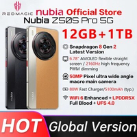 Global Version Nubia Z50s Pro 5G 6.78'' 120Hz AMOLED flexible Latest Version Snapdragon 8 Gen 2 Octa Core 80W Fast Charging