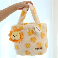 Disney Cute Daisy Winnie Bear Plush Shoulder Bag High-capacity Girl Soft Cartoon Stuffed Messenger Bag