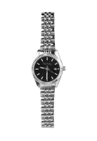 Pierre Cardin Watches Roli Stainless Steel Date Watch With Fluted Bezel In Black