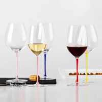 JINYOUJIA-Austrian RIEDEL Style Red Wine Glass, Handmade Color Handle Goblet, Luxury Bordeaux Burgundy Wine Taster Cup
