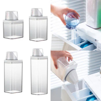 Airtight Laundry Detergent Dispenser Powder Storage Box Washing Powder Liquid Container With Lids Jar With Measuring Cup
