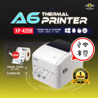 【XP-420B】A6 Thermal Printer Bluetooth Shipping Label Printer Air Waybill Barcode [Free A6 Sticker] P