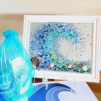Sea Glass Art Kit 2024 New Sea Glass Art kits for s Sea Glass Art Photo Frame DIY Resin Beach Art Ki