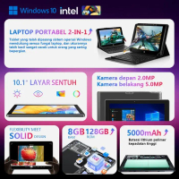 Nextfun 10.1\ Windows Tablet Touch Screen Laptop Ram 8Gb Rom 256Gb Intel Quad Core Processor Murah L