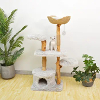 Solid Wood Cat Climbing Frame, Cat Tree, Cat Toy, Trees, Trees, Four Layers