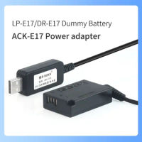 USB Power Supply Adapter Charger For Canon DSLR EOS Digital Cameras ACK-E17 DR-E17 EOS M3 M5 RP M6 EOS M6 Mark II power cable