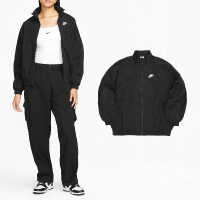 【NIKE 耐吉】外套 NSW Essential Windrunner 女款 黑 白 立領 抽繩 寬鬆 風衣 夾克(DM6186-010)