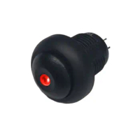12mm 3V 6V 12V 24V LED Voltage Latching Self Locking Concave Head Dot Led 3A 250V Waterproof Plastic Switch