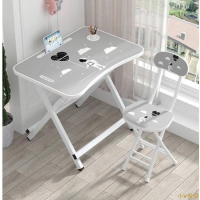 小V優購兒童學習桌可折疊家用書桌套裝小學生簡易課桌椅寫字寫作業桌子