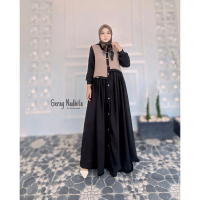 Gamis tania cringkle airflow by dereza style terbaru Kancing
