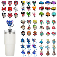 A NEW  Hot Toys Disney Series Cartoon Straw Cover Cap 10MM Drink Straw Plug Reusable Splash Proof Dr