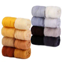 10 G DIY Wool Roving Needle Felting 8 Colors Wool Felting Fibre Handmade Material For Beginners Needle Felting Product Making