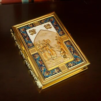 High quality handmade gold-plated Orthodox Bible Gospel Book Cover Religious Ritual Supplies Alloy Book Cover
