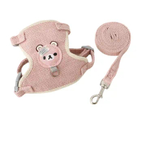 1pcs Pet Dog Traction Rope Vest Style Teddy Bear Small Dog Breathable Chest Strap Cat Walking Rabbit Rope Chain Pet Supplies