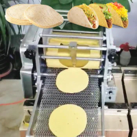 Volautomatische Industriële Meel Maïs Mexicaanse Tortilla Machine Taco Roti Maker Druk Brood Graan Product Tortilla Maken Machin